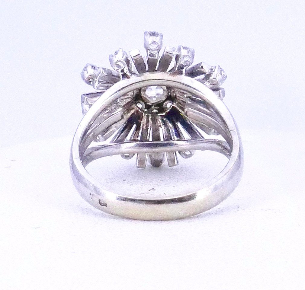 Bague Étoile or blanc diamants 1960-photo-3