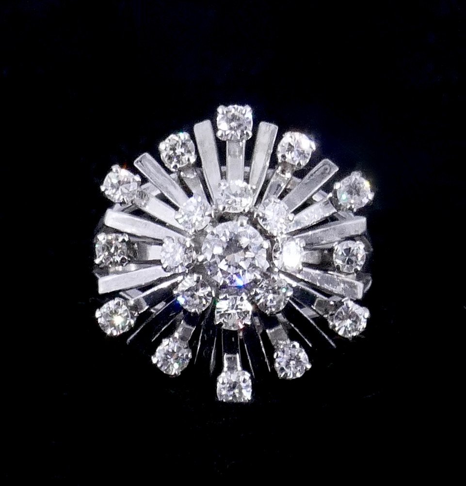 Bague Étoile or blanc diamants 1960