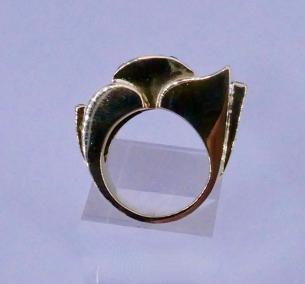 Gold Tank Ring With Verneuil Rubies -photo-3