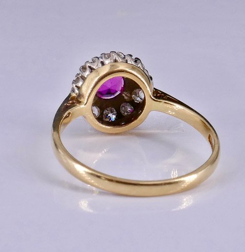 Bague marguerite or rubis birman-photo-2
