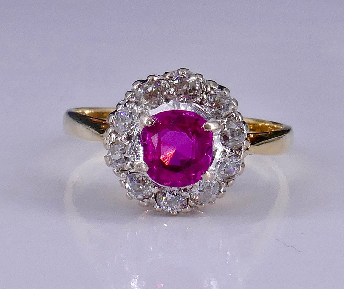 Bague marguerite or rubis birman-photo-3