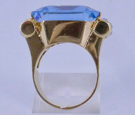 Tank Ring With Synthetic Blue Spinels-photo-3