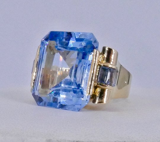 Tank Ring With Synthetic Blue Spinels-photo-1