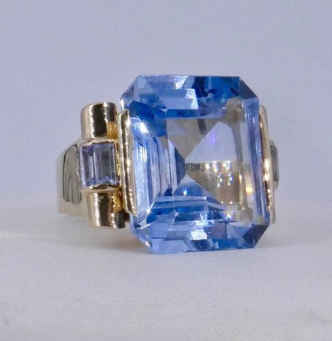 Tank Ring With Synthetic Blue Spinels-photo-5