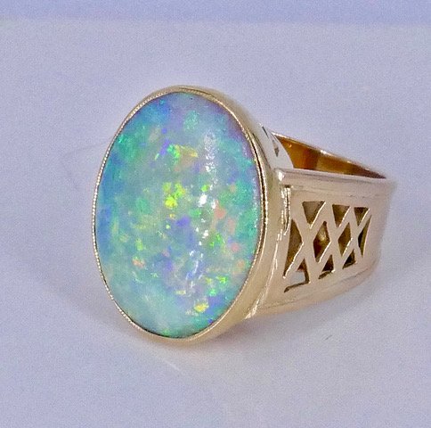 Bague opale or jaune 1950/60-photo-2