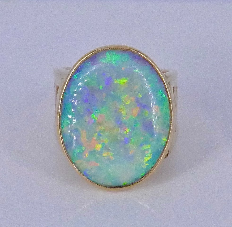 Bague opale or jaune 1950/60-photo-4