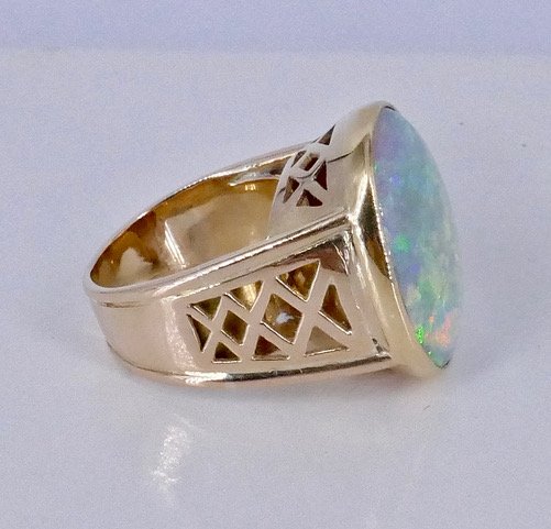 Bague opale or jaune 1950/60-photo-6