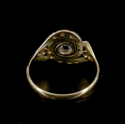 Platinum Gold Tourbillon Ring With Diamonds -photo-4