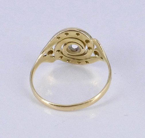 Platinum Gold Tourbillon Ring With Diamonds -photo-2