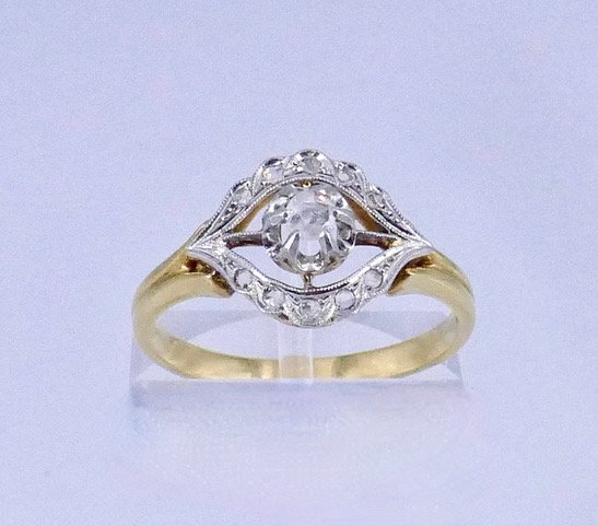 Bague "oeil" fin XIX ème siècle diamants -photo-4