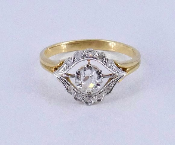 Bague "oeil" fin XIX ème siècle diamants -photo-1
