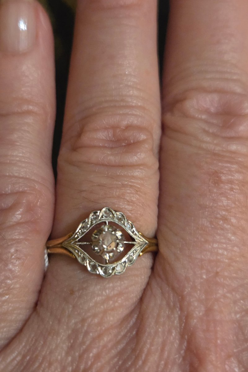 Bague "oeil" fin XIX ème siècle diamants -photo-2