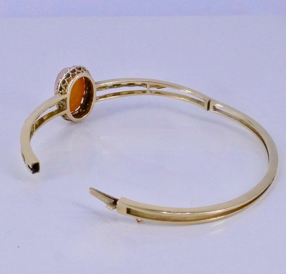 19th-century Gold Cameo Bracelet Depicting Diana The Huntress -photo-4