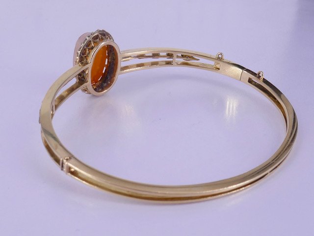 19th-century Gold Cameo Bracelet Depicting Diana The Huntress -photo-5