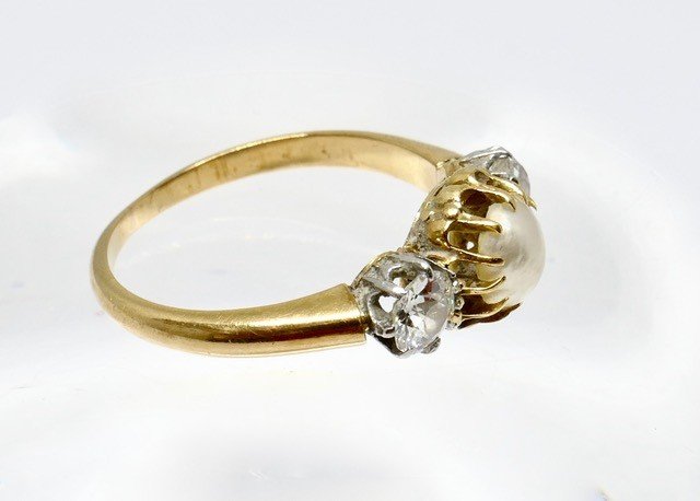 Pearl And Diamond Garter Ring-photo-3