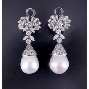 Diamond Pearl Cocktail Drop Earrings