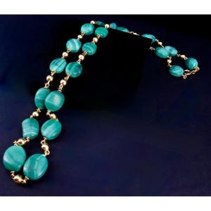 Malachite Gold Necklace