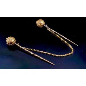Double Gold Pin Late 19th Century 
