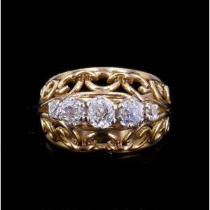 Gold Platinum Diamond Ring 1950