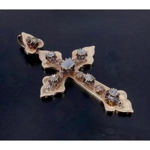 Croix Mistralienne or Diamants XIX ème 