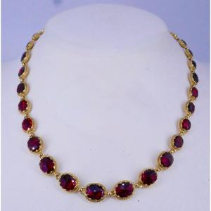 Collier de Perpignan or jaune grenats