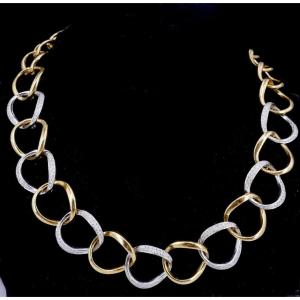 Collier deux ors diamants
