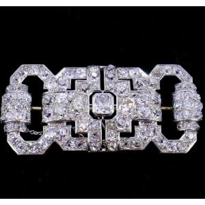 Art Deco Platinum Diamond Brooch