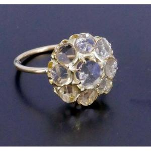 Gold Daisy Ring With Pink Diamonds