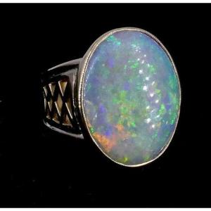 Bague opale or jaune 1950/60