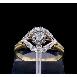 Bague "oeil" fin XIX ème siècle diamants