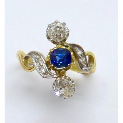 You And Me Diamond And Sapphire Ring
