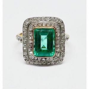 1930 Emerald And Diamond Ring