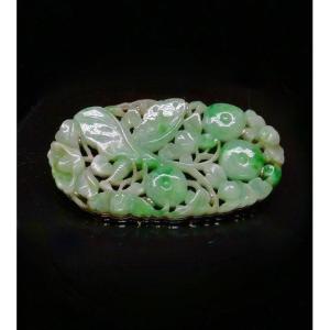 Broche en Jade Jadéite Des Années 30 