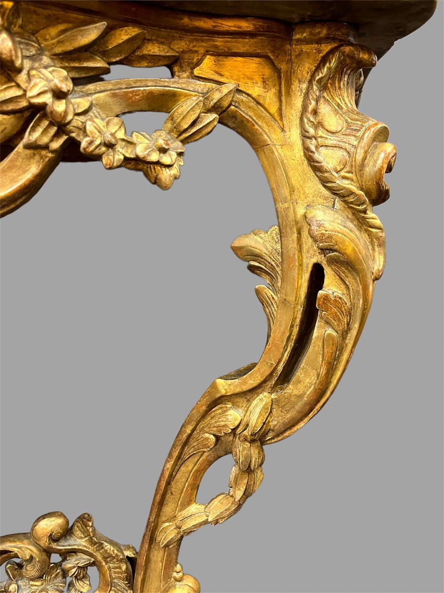 Console In Golden Wood. Louis XV Period-photo-2