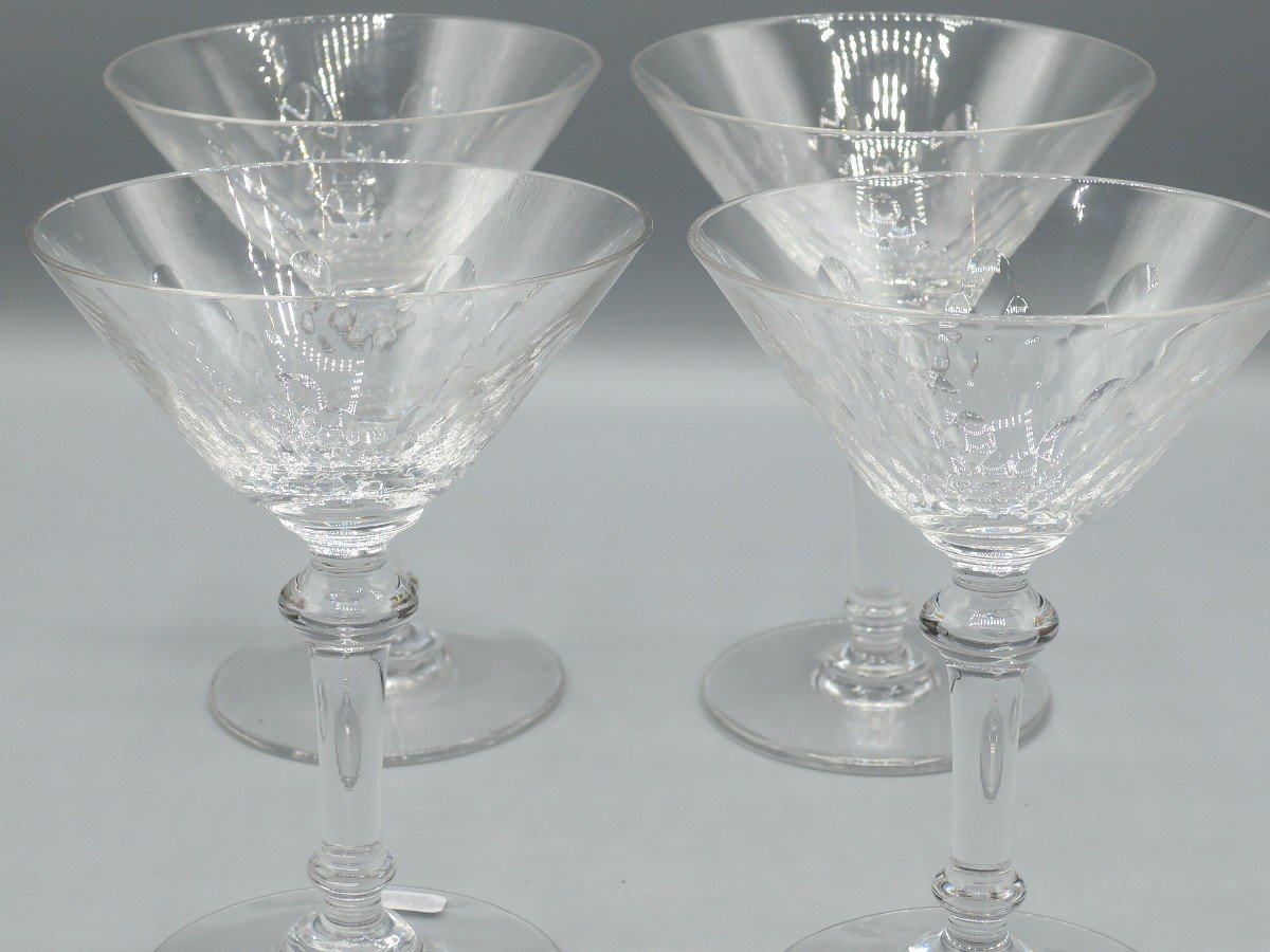 Baccarat. Quatre Coupes à Champagne. Modèle Champigny-photo-2