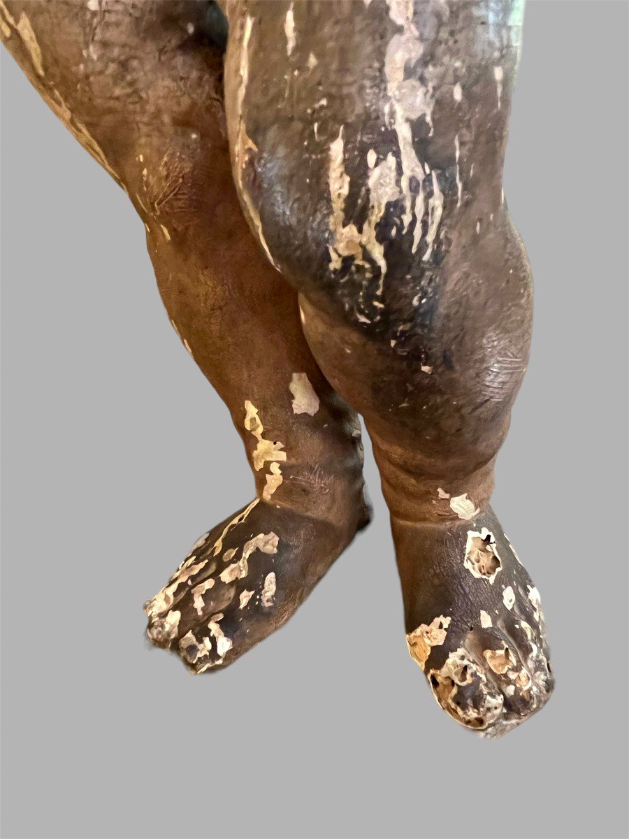 Child Jesus In Carved Wood. Eighteenth Century Period-photo-5