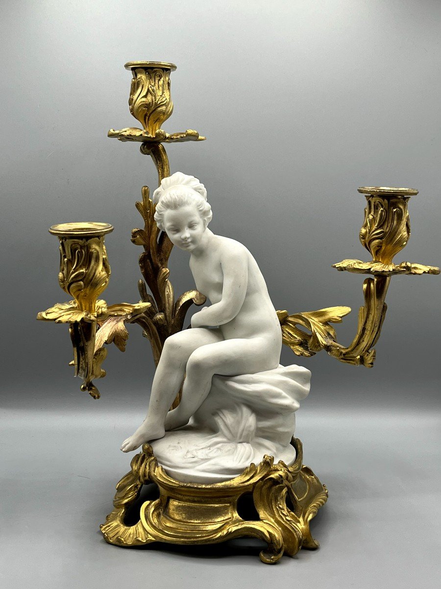 Sevres. Pair Of Biscuits Mounted And Bronze, Napoleon III Period-photo-2