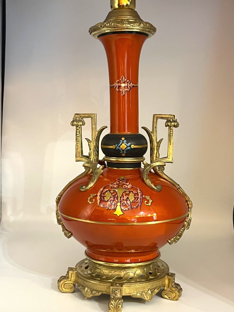 Pair Of Porcelain Lamps . Napoleon III Period-photo-4
