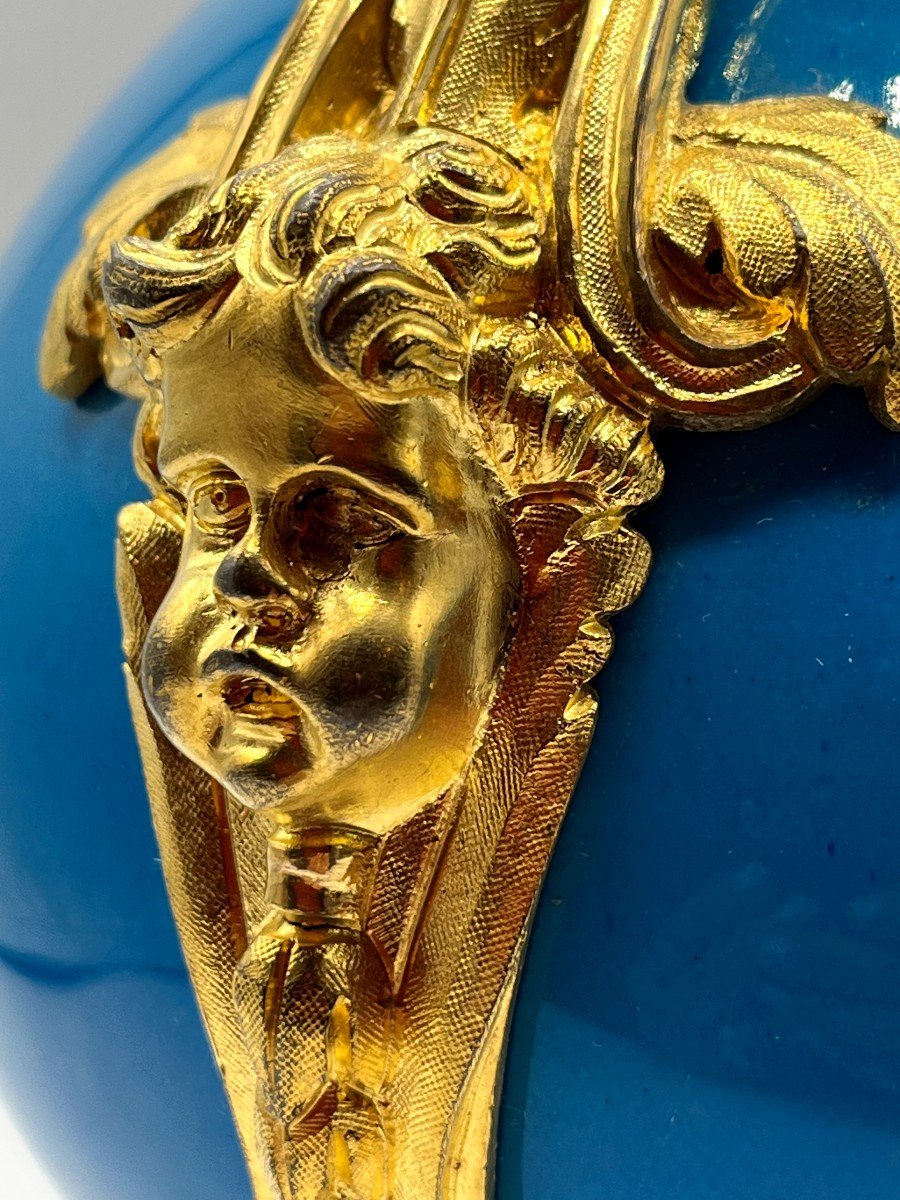 Lampe En Porcelaine Et Bronze . Epoque Napoléon III-photo-2