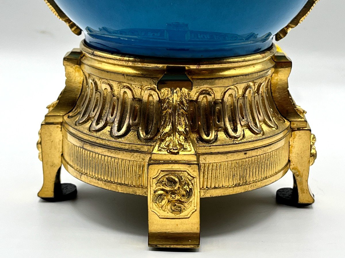Lampe En Porcelaine Et Bronze . Epoque Napoléon III-photo-2
