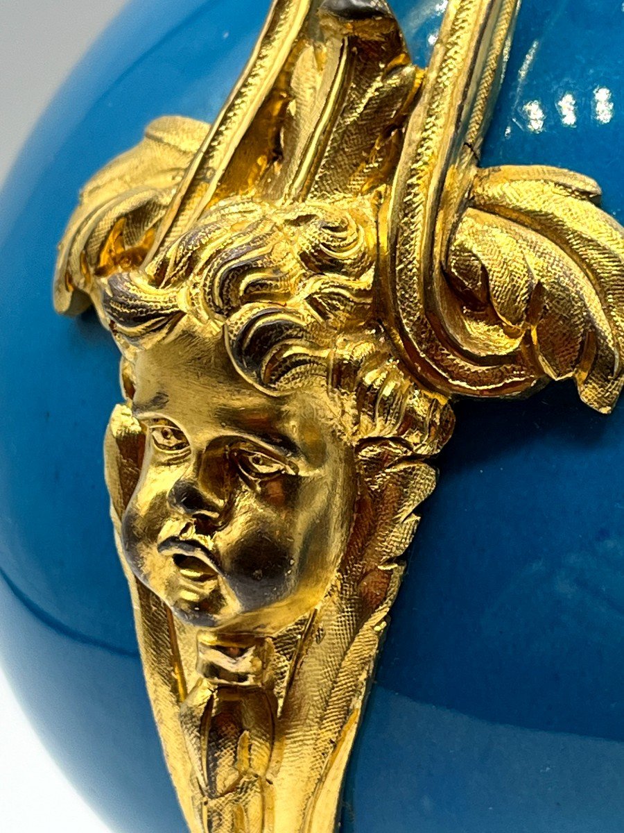 Lampe En Porcelaine Et Bronze . Epoque Napoléon III-photo-6