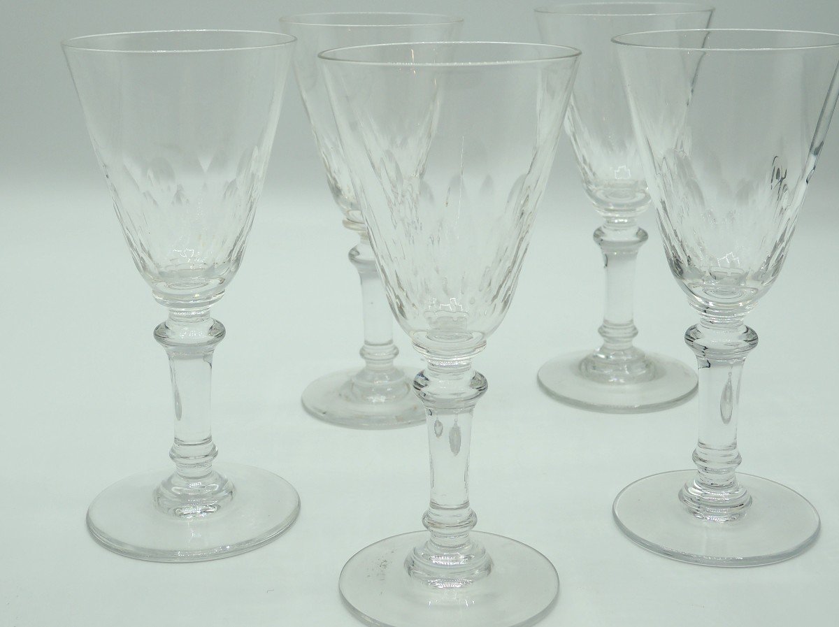 Baccarat. Modèle Champigny. 5 Verres à Porto