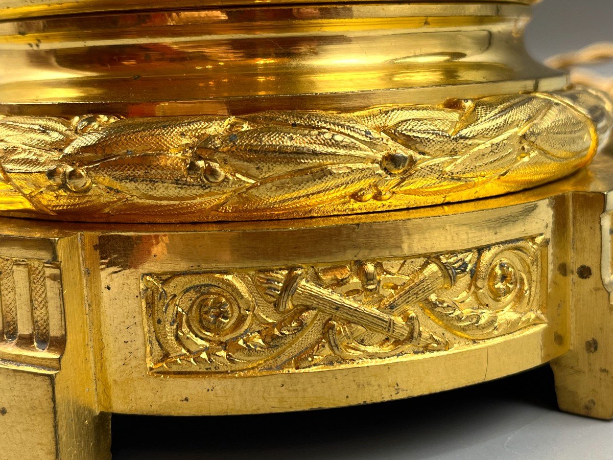 Lampe En Céladon Craquelé. époque Napoléon III-photo-3