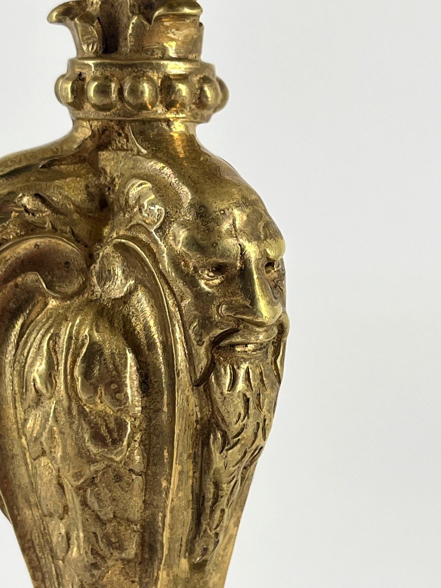 Torch Mounted As A Lamp, In Gilt Bronze. Regency Style. -photo-1