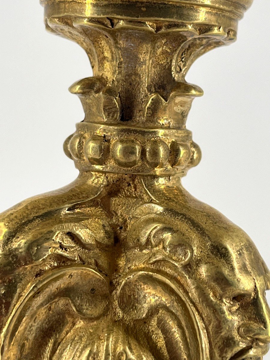 Torch Mounted As A Lamp, In Gilt Bronze. Regency Style. -photo-2