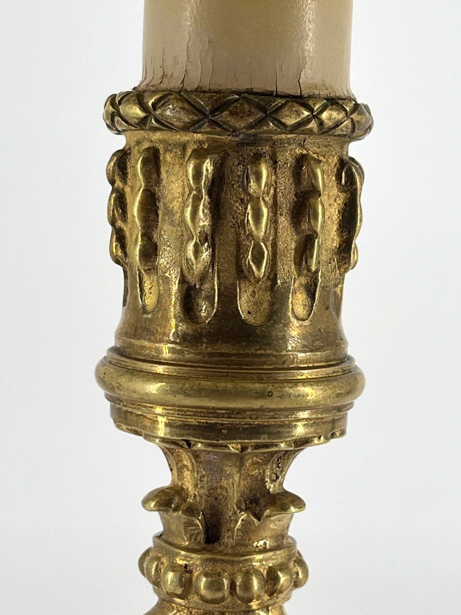 Torch Mounted As A Lamp, In Gilt Bronze. Regency Style. -photo-6