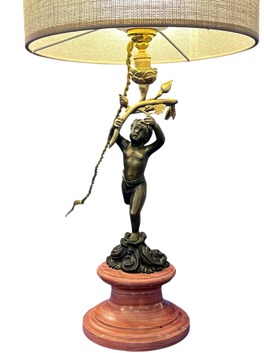 Paire De Lampes Aux Putti. Epoque Napoléon III-photo-4