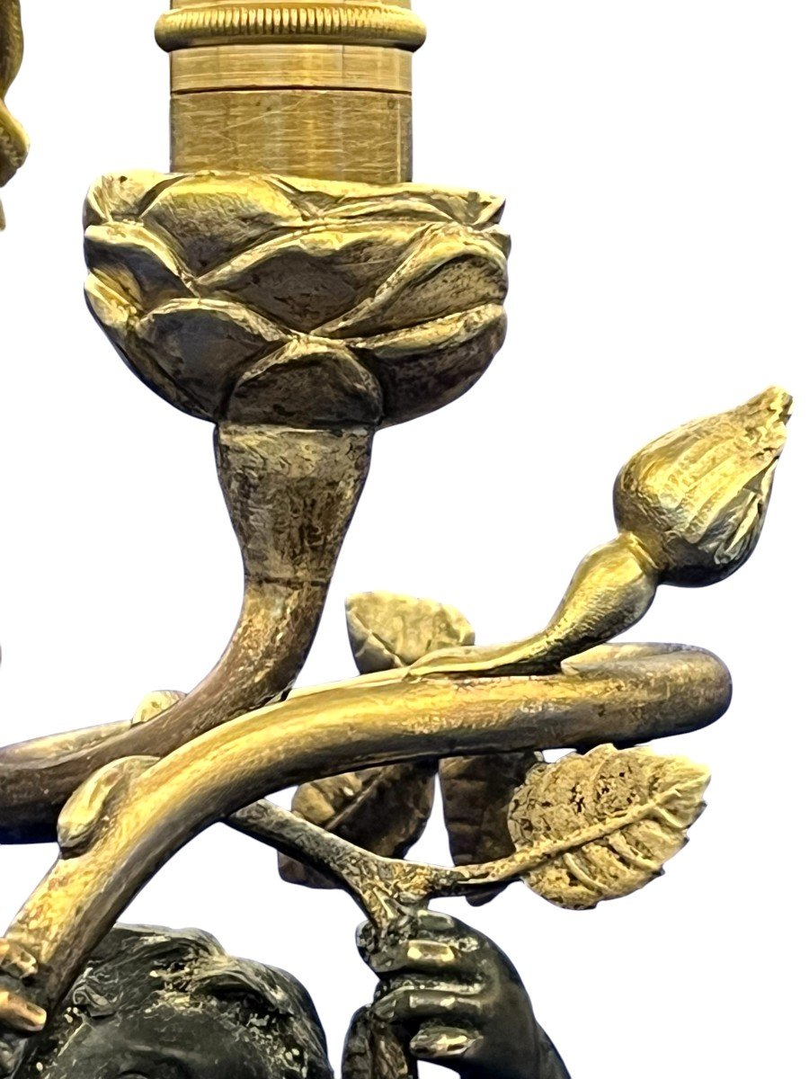 Paire De Lampes Aux Putti. Epoque Napoléon III-photo-1