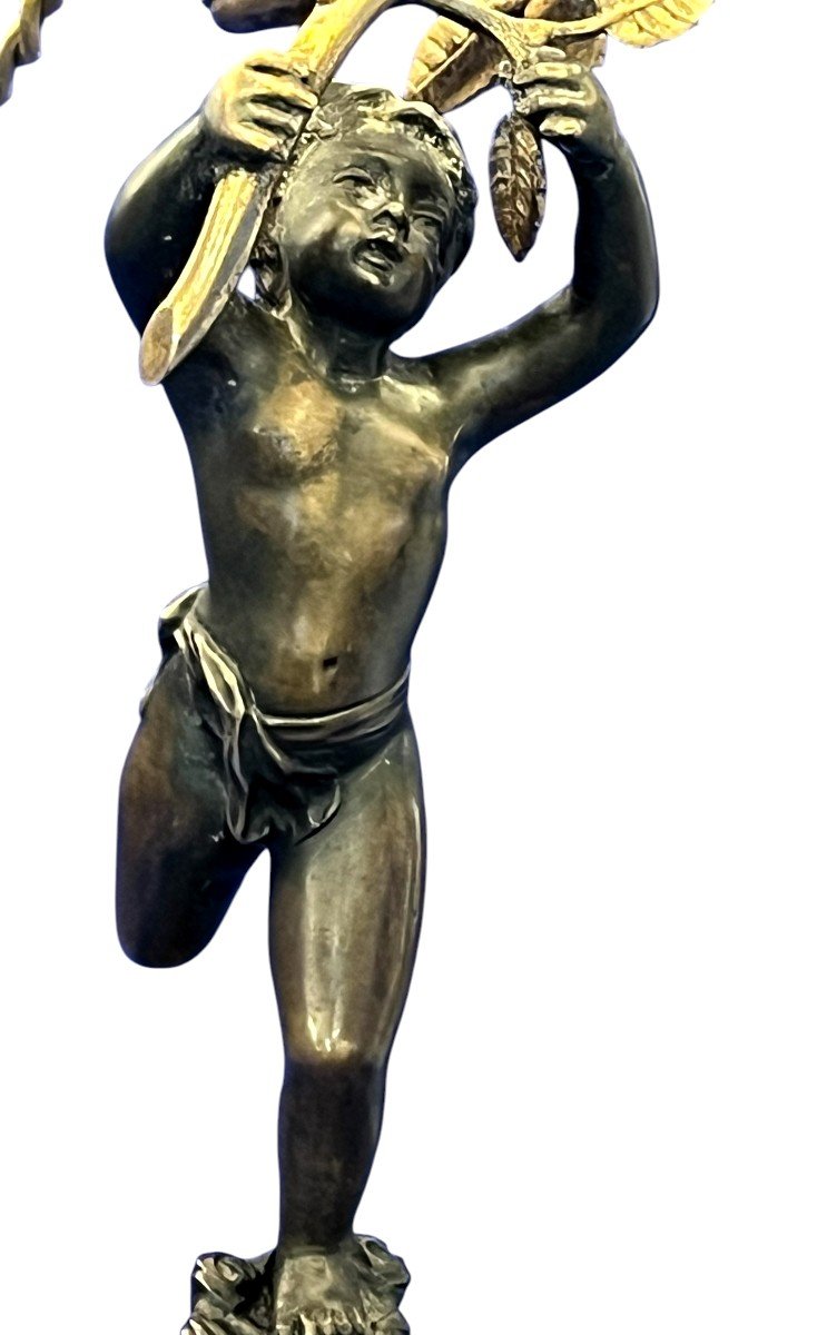 Paire De Lampes Aux Putti. Epoque Napoléon III-photo-5