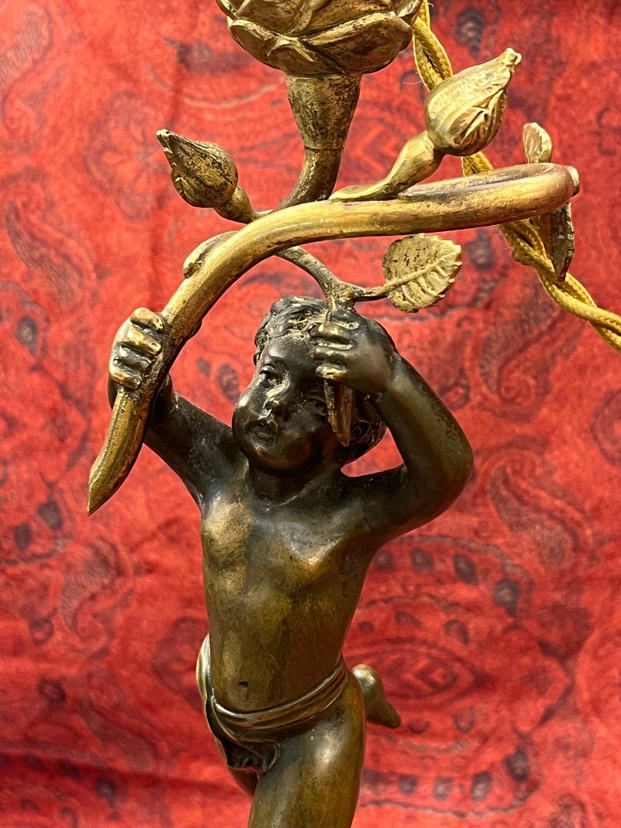 Paire De Lampes Aux Putti. Epoque Napoléon III-photo-6